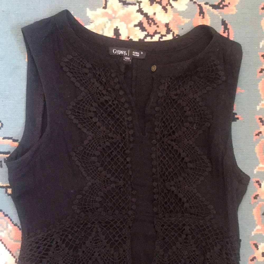 Anthropologie Black Linen Dress